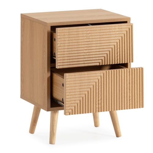 Table De Chevet Telmo 2 Tiroirs Couleur Chêne