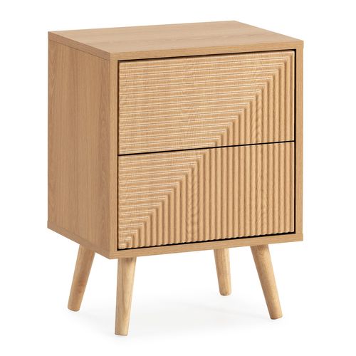 Table De Chevet Telmo 2 Tiroirs Couleur Chêne