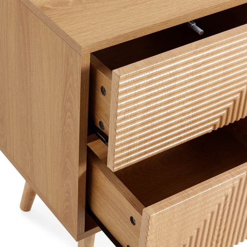 Table De Chevet Telmo 2 Tiroirs Couleur Chêne