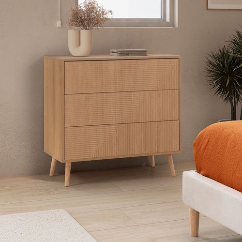 Commode Telmo 3 Tiroirs Couleur Chêne