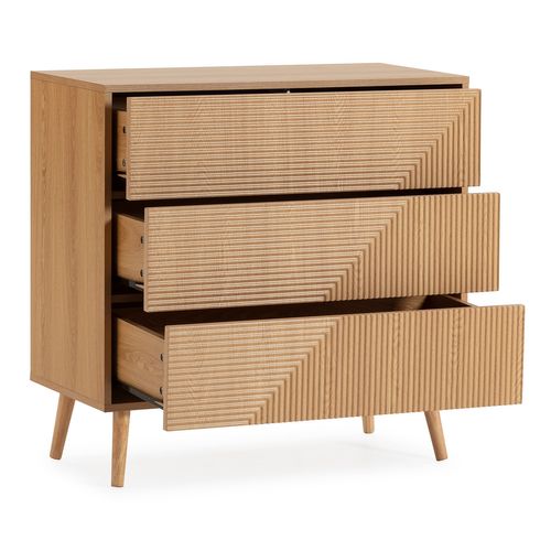 Commode Telmo 3 Tiroirs Couleur Chêne