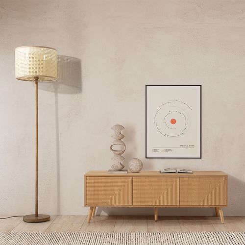 Meuble TV Telmo 3 Portes Couleur Chêne 130 Cm