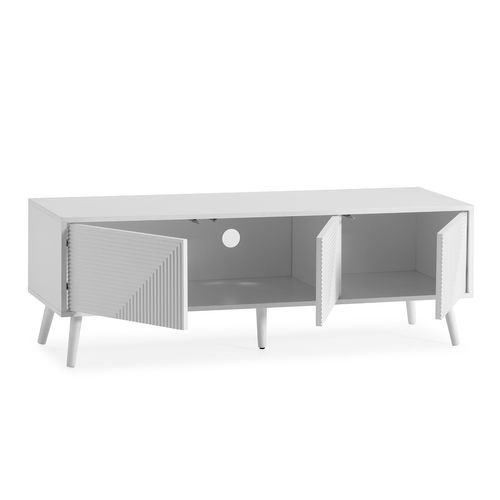 Meuble TV Telmo 3 Portes Couleur Blanc 130 Cm