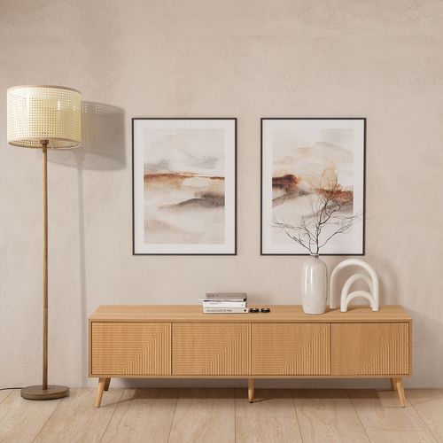 Meuble TV Telmo 4 Portes Couleur Chêne 160 Cm