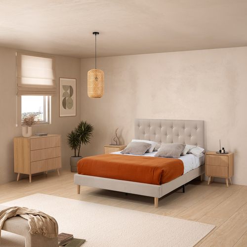 Tête De Lit Tapissée Turin 140x60 Cm Beige