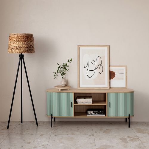 Meuble TV Mónaco 2 Portes Couleur Bleu