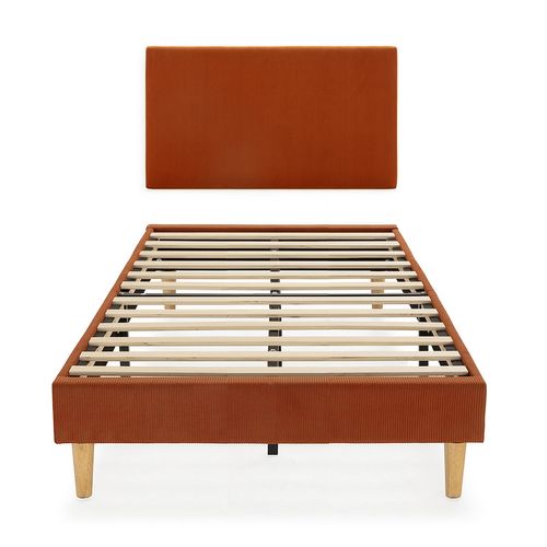 Sommier + Tête De Lit Bari 90x190 Cm Couleur Brique