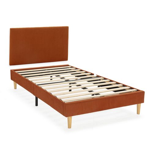 Sommier + Tête De Lit Bari 90x190 Cm Couleur Brique