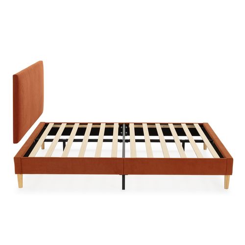 Sommier + Tête De Lit Bari 140x190 Cm Couleur Brique