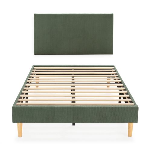 Sommier + Tête De Lit Bari 90x190 Cm Couleur Vert