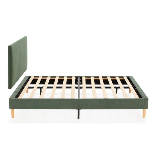 Sommier + Tête De Lit Bari 140x200 Cm Couleur Vert