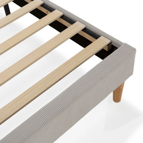 Sommier + Tête De Lit Bari 90x190 Cm Couleur Gris