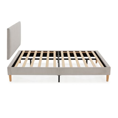 Sommier + Tête De Lit Bari 160x200 Cm Couleur Gris