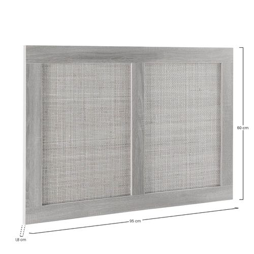 Tête De Lit Musa 95 X 60 Cm Couleur Chêne, Rotin Naturel