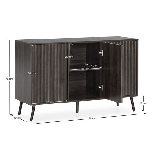 Buffet Lluvia 3 Portes Effet Noyer