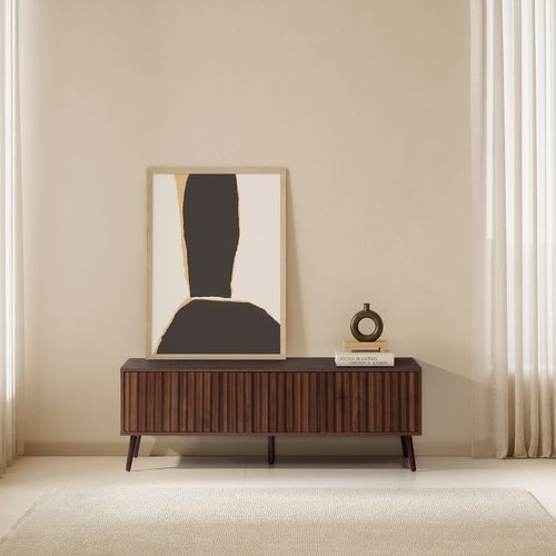 Meuble TV Lluvia 3 Portes Effet Noyer