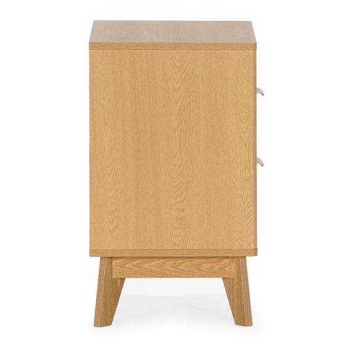 Table Chevet Oporto 2 Tiroirs 1 Étagère Effet Chêne