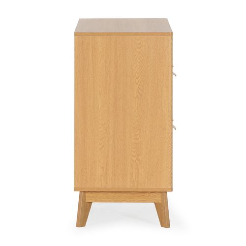 Commode Oporto 2 Tiroirs 1 Étagère Effet Chêne