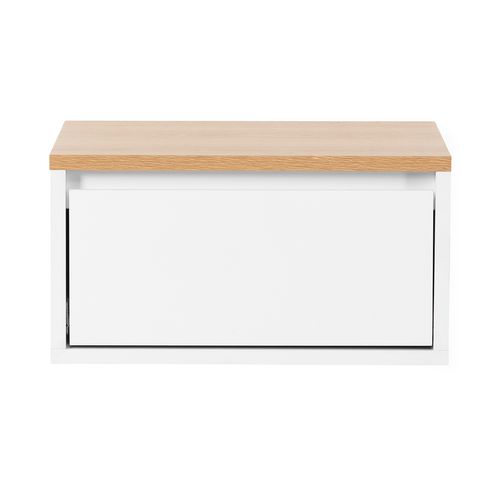 Table De Chevet Flottante Desi 1 Tiroir Couleur Blanc/chêne