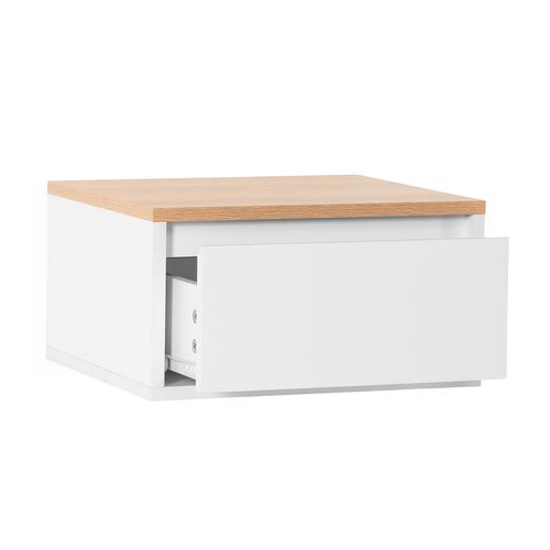 Table De Chevet Flottante Desi 1 Tiroir Couleur Blanc/chêne