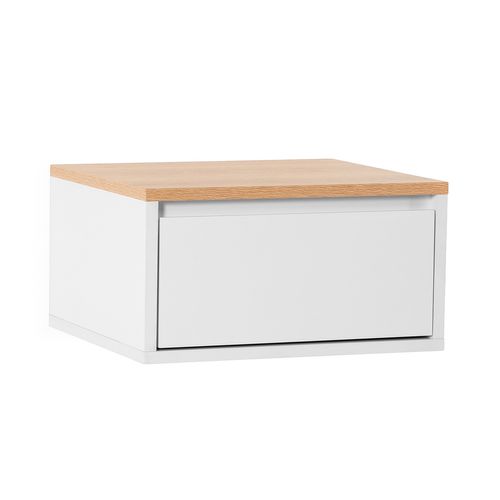 Table De Chevet Flottante Desi 1 Tiroir Couleur Blanc/chêne