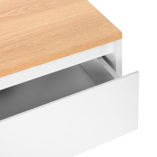 Table De Chevet Flottante Desi 1 Tiroir Couleur Blanc/chêne