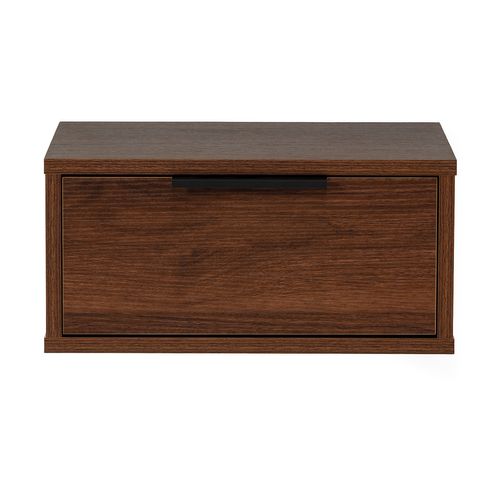 Ensemble 2 Tables De Chevet Flottantes Auri 1 Tiroir Couleur Noyer