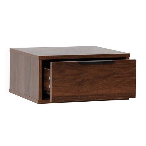 Ensemble 2 Tables De Chevet Flottantes Auri 1 Tiroir Couleur Noyer