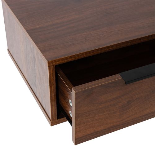 Ensemble 2 Tables De Chevet Flottantes Auri 1 Tiroir Couleur Noyer