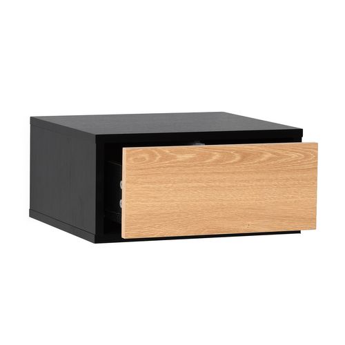 Ensemble 2 Tables De Chevet Flottantes Apolo 1 Tiroir Couleur Noir