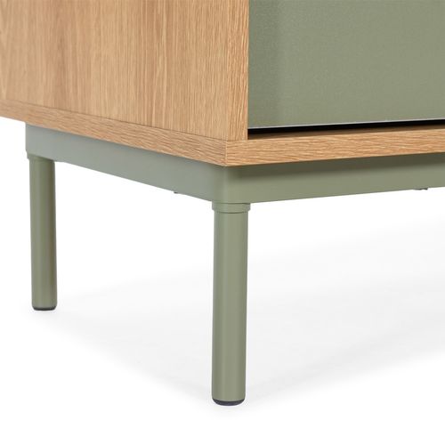 Meuble TV Cuzco 2 Portes Couleur Chêne/vert