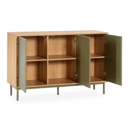 Buffet Cuzco 3 Portes Couleur Chêne/vert