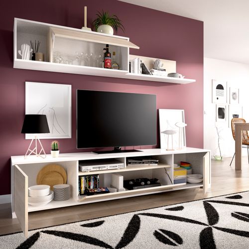 Mur TV Ketil Blanc Et Chêne