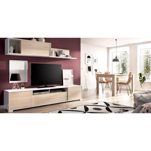 Mur TV Ketil Blanc Et Chêne