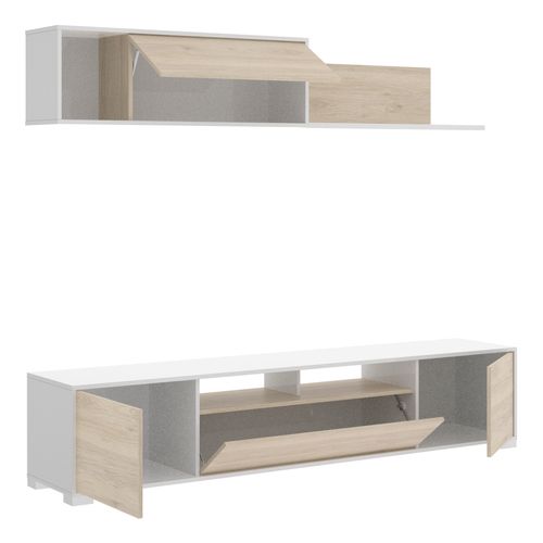 Mur TV Ketil Blanc Et Chêne