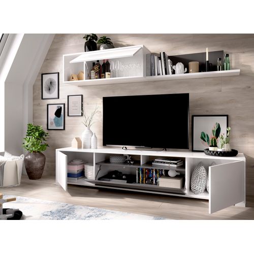 Mur TV Ketil Blanc Et Anthracite