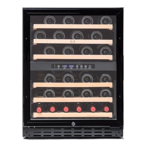 Cave à Vin 50 Bouteilles Grand Cru Noire 2t-double Température - Encastarble Ou Pose Libre