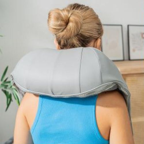 Masseur Shiatsu Rechargeable Fonction Chaleur, 2 Têtes Rotatives Bidirectionnelles, 3 Vitesses, Pour