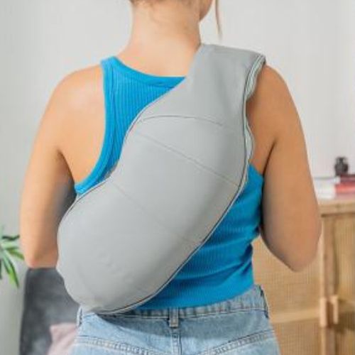 Masseur Shiatsu Rechargeable Fonction Chaleur, 2 Têtes Rotatives Bidirectionnelles, 3 Vitesses, Pour