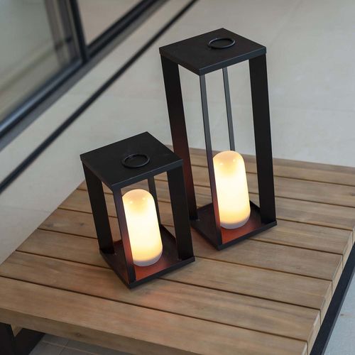 Lanterne De Jardin En Métal Sur Batterie Siroco 50 Cm