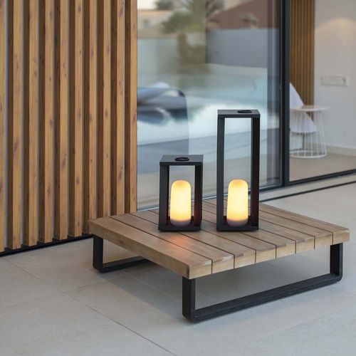Lanterne De Jardin En Métal Sur Batterie Siroco 50 Cm