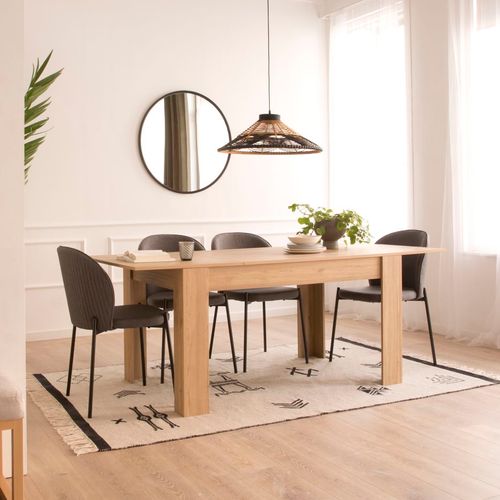 Table à Manger Extensible En Bois Naturel 140x74