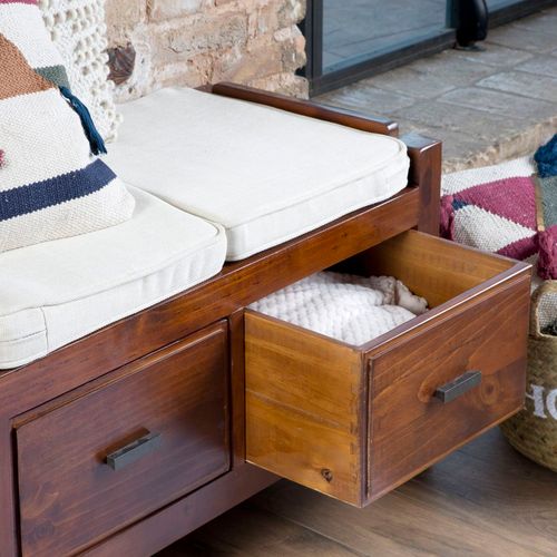 Banc En Bois Massif Marron 115x47