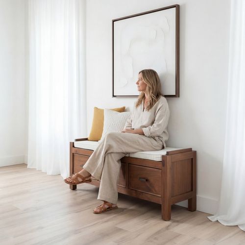 Banc En Bois Massif Marron 115x47