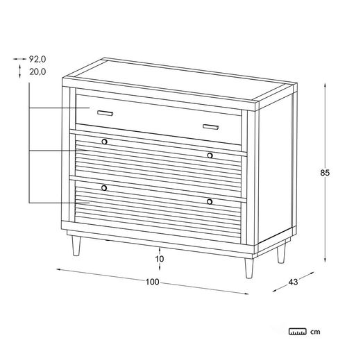 Commode En Bois Massif Naturel 100x85
