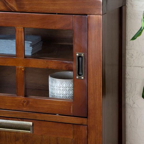 Buffet En Bois Massif Marron 145x105