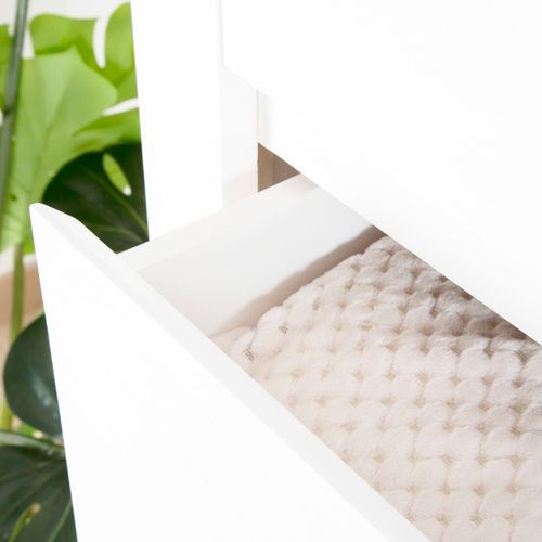 Meuble D'entrée En Bois Massif Blanc 120x85