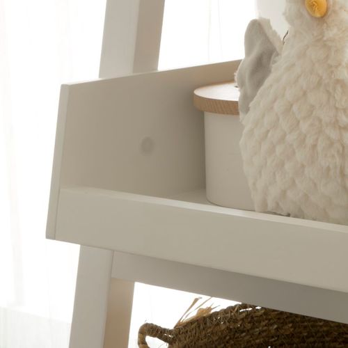 Bassay Étagère Échelle En Bois Laqué Blanc