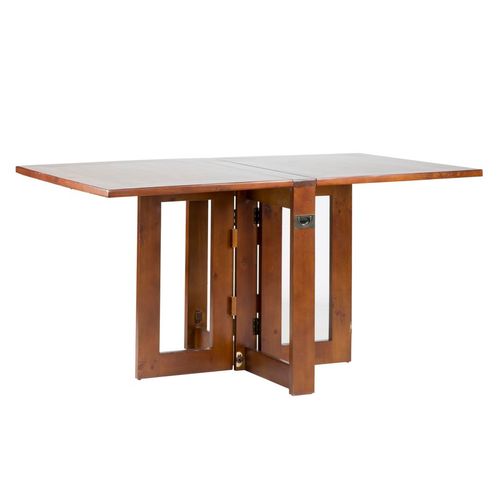 Table à Manger Pliante En Bois Massif Marron 160x78