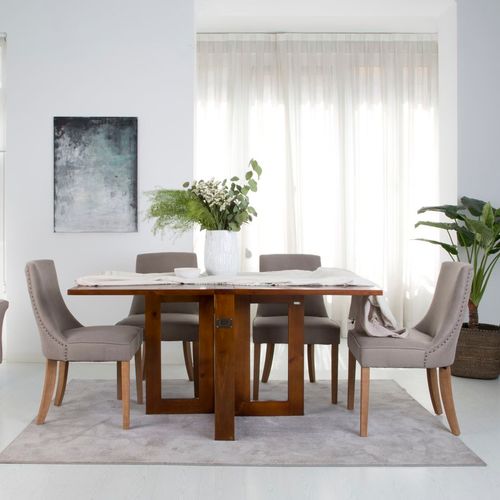 Table à Manger Pliante En Bois Massif Marron 160x78